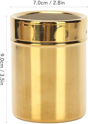 Stainless Steel Powder Shaker, Gold Dredge Shaker Dispenser Fine Mesh Lid