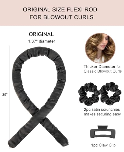 Original Satin Heatless Curls Overnight Curling Rod Set - color: ORIGINAL Onyx