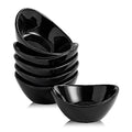 Ceramic Dipping Bowls Set of 6,1.5 Oz Black Dip Pinch Bowl,Soy Sauce Dishes,Mini Bowls for Charcuterie Board Sushi,Tomato Sauce,BBQ and Party Supplies(Black) - color: Black