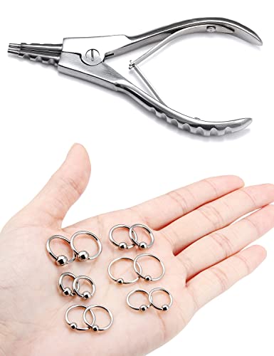 Vsnnsns 9 Style 316L Surgical Steel Body Piercing Tools Kit Piercing Clamps Forceps Use for Nose Septum Lip Tongue Eyebrow Belly Rings Ear Dermal Piercing Jewelry Kit Tools - color: Style 6, Opening Piercing Clamps Forceps