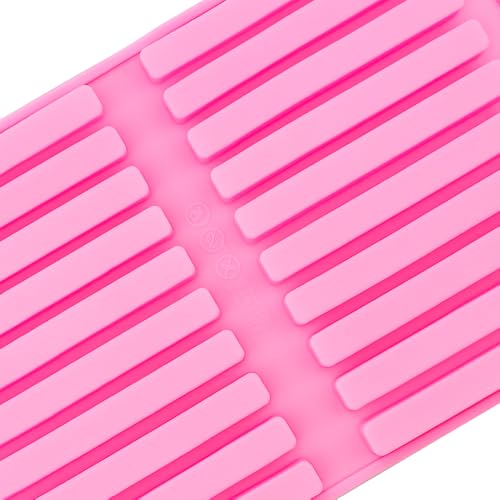 2 PACK Chocolate Rod Stick Silicone Strip Molds, 20 Bars Strips Biscuit Candy Molds for Cookies Candy Crayon Candle Soap Ice Cube Tray