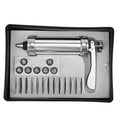 Fdit Cookie Press Kit, Manual Adjustable Biscuit Maker and Pastry Decorating Tool for Home Baking Aluminum Alloy 15 x 25 cm 21 Piece Set with 13 Cookie Discs and 7 Nozzles