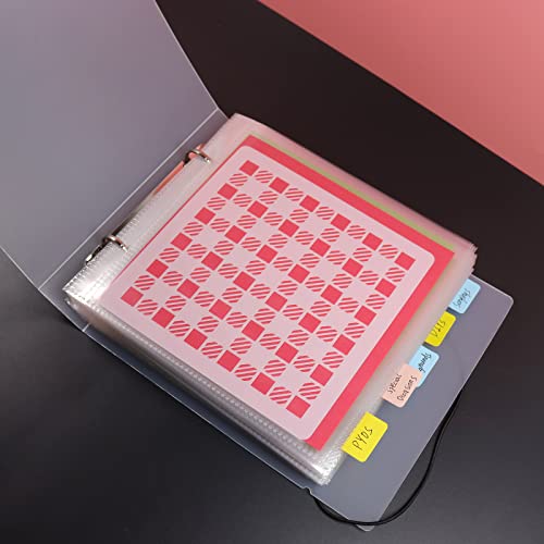 Cookie Stencil Storage Binder - Die Cut & Stamp Storage Holder - Baking Stencil Organizer (2 Pockets x 50 Pages) - size: 2Pockets x 50Pages