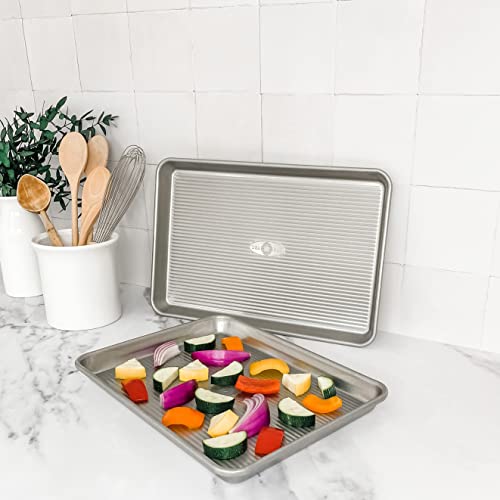 USA Pan Nonstick Quarter Sheet Pan, Set of 2 (Pack of 3) - size: Set of 2 (Pack of 3), style: Quarter Sheet Pan