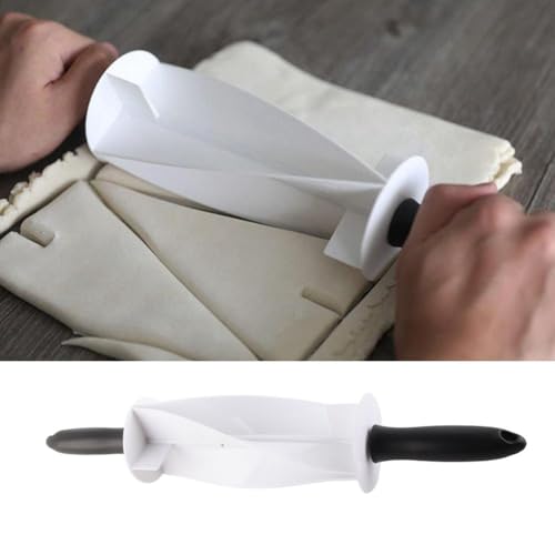Rolling Pin 36.4cm – Irregular Shape Dough Roller Pastry Cutter for Dough, Croissant & Bread, Food-Safe Plastic Baking Tool with Detachable Handle