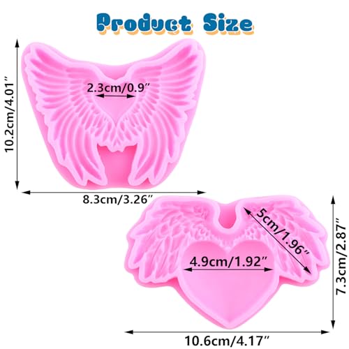 Mujiang Angels Wings Fondant Silicone Molds Set Of 2 - color: Style E