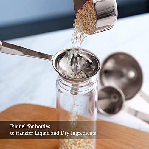 Small Funnels for Filling Bottles Stainless Steel Kitchen Funnels (Long) - size: Long-handled