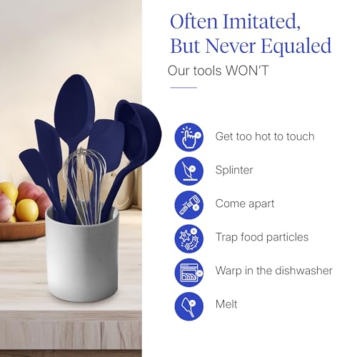 GIR: 10-Piece Silicone Ultimate Kitchen Utensils Set – Navy - color: Navy, size: 10 - Piece Set