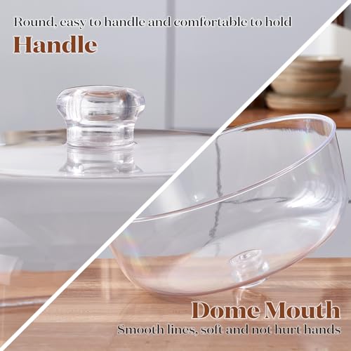 11-inch Plastic Acrylic Cake Dome Cover, Suitable for Cake Stand Plates Transparent Cake Cover(Transparent Handle)