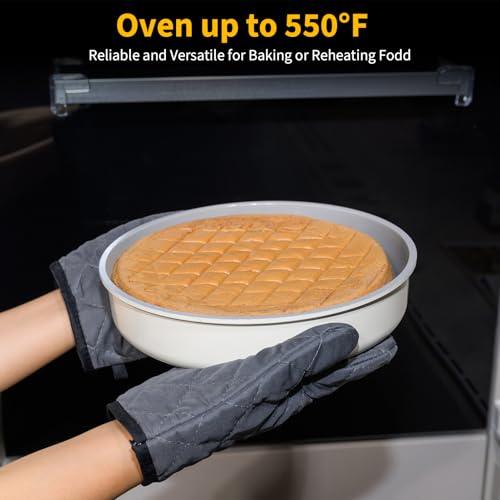 9.5 Inch Round Cake Pan,Cast Aluminum Bakeware Ceramic Nonstick for Cake Baking,Oven and Dishwasher Safe(Beige) - color: Beige, size: 9.5 Inch - 1 Piece