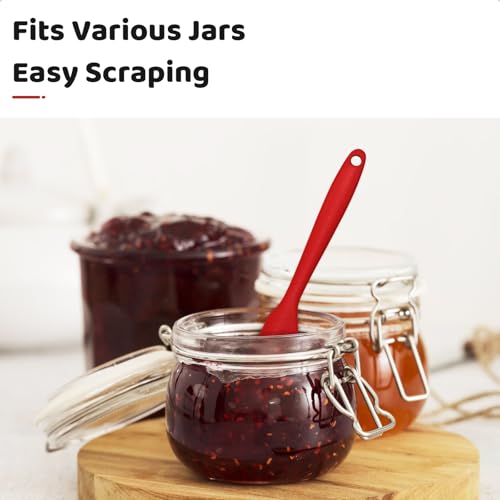 MOJOTORY Silicone Jar Scraper, 2 PCS Long Handle Spatula - size: 2 pcs