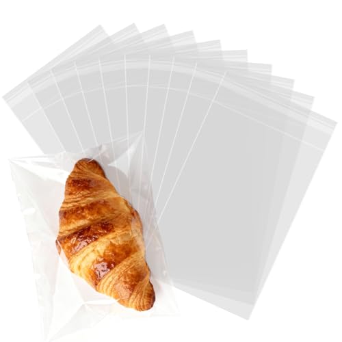 200 Pcs Self Sealing Cellophane Bags, 6x9 Inches Cookie Bags, Resealable Cellophane Bags Self Adhesive for Bakery Cookies Candy Snack - size: 6'' x 9''