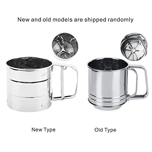 Flour Sifter Stainless Steel Handheld Manual Sieve Strainer Kitchen Baking Tool Ergonomic Design Convenient Storage Keeps Kitchen Clean Versatile for Cakes Cookies Pastries