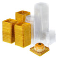 DOITOOL 100 Pcs 3 Inch Mini Cake Containers with Clear Lids - color: Golden(L)