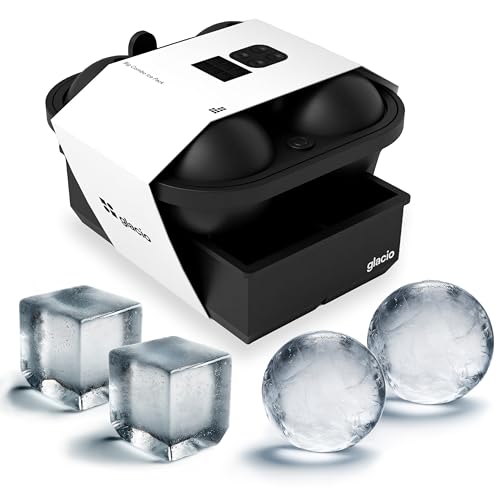 Silicone Ice Cube Trays, 2 Inch Square Ice Molds & Sphere Combo, BPA Free - color: Large 6+4 (Black)