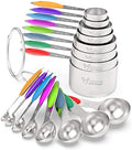 Wildone Stainless Measuring Cups and Spoons Set with Silicone Handle, 16pcs - color: Multicolor