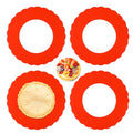 4 Pieces Mini Pie Crust Shields Pie Crust Protector for Edges Baking 3.5-6 Inch Red Mini Silicone Pie Rings for Crust Protectors for Kitchen Tool Pie Molds for Baking to Protecting Edge from Burning