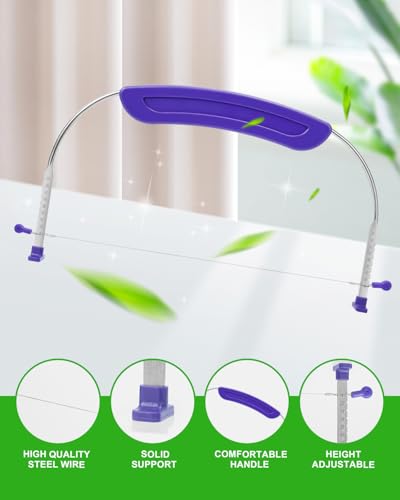 1PACK Cake Leveler & Slicer with 2PCS Offset Spatula, 6 & 8 inch - color: Purple 1-Wire & 2 Pack Offset Spatula