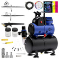 OPHIR 1/5HP Airbrush Compressor Kit with 3 Airbrushes, 3.2L Air Tank