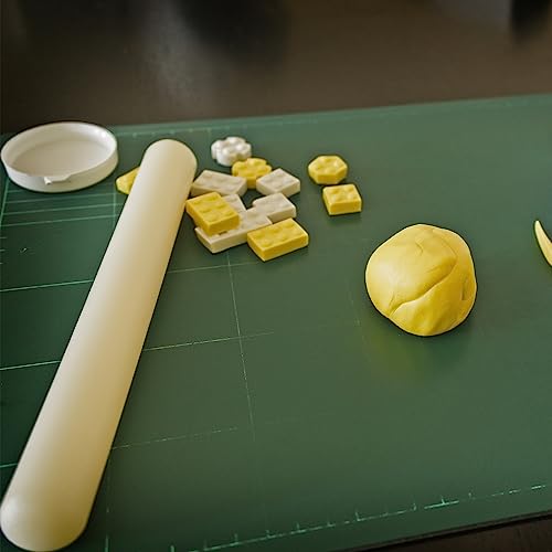 HARFINGTON Fondant Rolling Pin PP 30cm x 2.5cm Non Stick for Baking White - size: 11.81 Inch x 0.98 Inch
