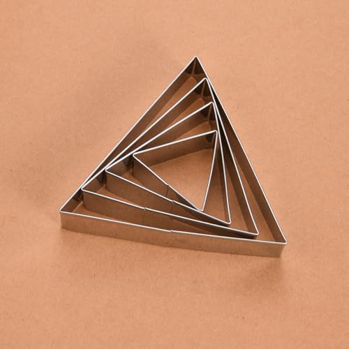 Equilateral Triangle Cookie Cutter Set Large Stainless Steel Geometric Frame Plaque Cookie Cutters Shapes Molds - 1 Inch Depth (4 Sizes) - color: Triangle-60 Degree
