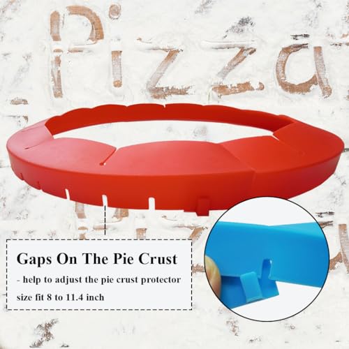 Adjustable Silicone Pie Crust Shields Baking Protectors Cover Ring Fits 8-11.4 Inch Pies Baking Pie Crust Shield Protector Cover for Edges (Blue-2Pcs) - color: Blue-2pcs