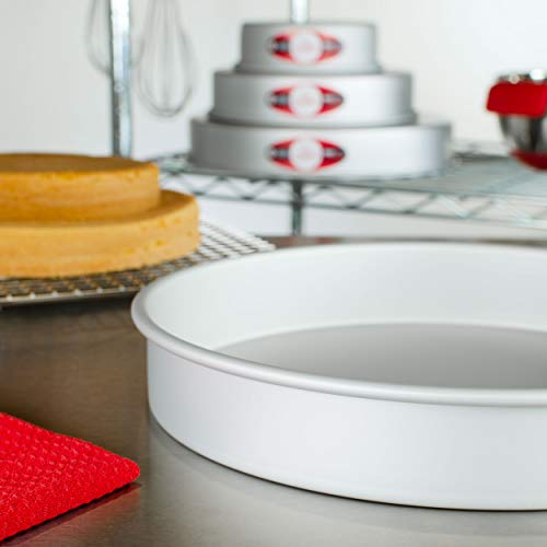 Fat Daddio's Anodized Aluminum Round Cake Pan, 12 x 2 Inch (Pack of 2) - size: 12 x 2 Inch, Set of 2, style: 2" Depth
