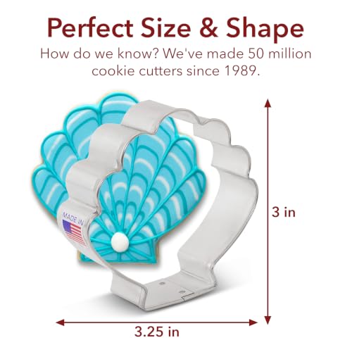 Ann Clark Seashell Cookie Cutter, 3-1/4" Made in USA - style: Seashell