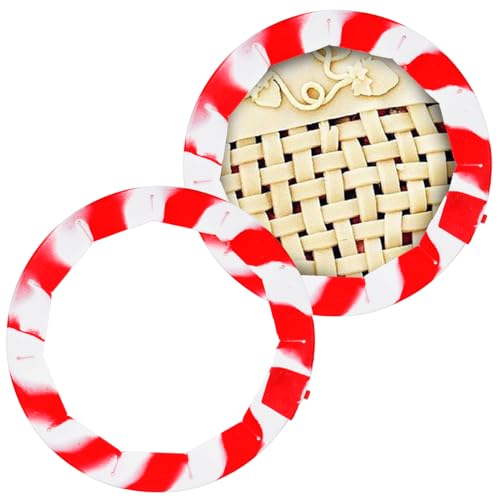 Heavy Duty Silicone Pie Crust Shield Edge Protector Fit 7-10.5 Inch Pie Pan - color: Mix Red