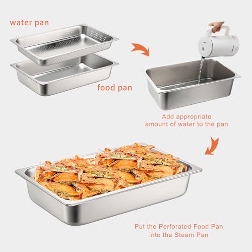 Tioncy 2 Pack Perforated Hotel Pans Set, Half Size, 2.5 Inches, 4 Inches - size: Half Size, 2.5 Inches, 4 Inches