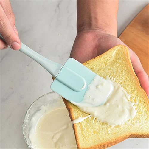 3PCS Set Non-Stick Silicone Cream Scraper,Household Baking Pastry Brushes Bread Cake Butter Spatula Kitchen Baking Tool (Blue) - color: Blue