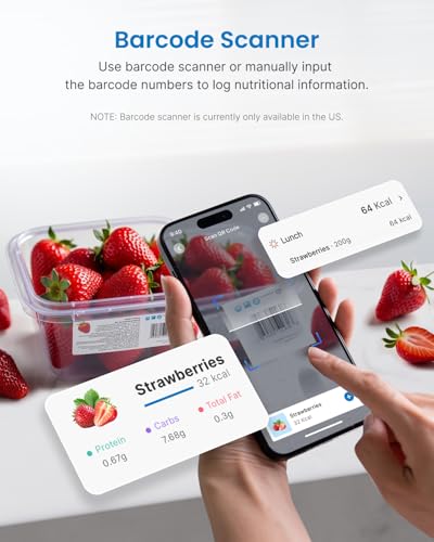 RENPHO Smart Food Scale with Nutritional Calculator, Bluetooth App, 11lbs - color: White