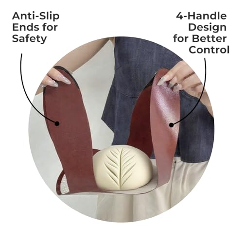 4-Handle Silicone Bread Sling for Round Sourdough Bread – 2-Pack Non-Stick Heat-Resistant Dutch Oven Liners, Reusable Baking Mat & Parchment Paper Alternative - size: Round 9" (2-Pack)