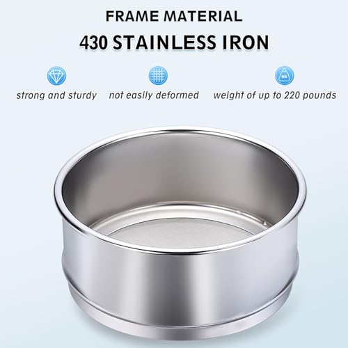 PATIKIL Lab Sieve 12 Mesh(1.6mm) 7.9"(20cm) Diameter Sifting Screen - size: 12 Mesh(1.6mm)/7.9"