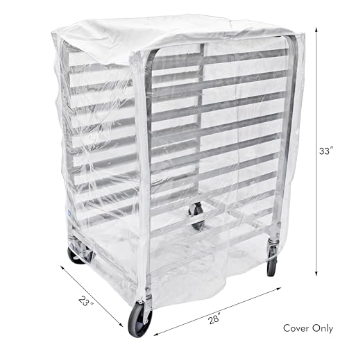 New Star Foodservice Commercial-Grade Clear Plastic Sheet Pan/Bun Pan Rack Cover, 10-Tier, 28" L x 23" W x 33" H (Pack of 12) - size: 28" x 23" x 33", 10-Tier, Single (Pack of 12)