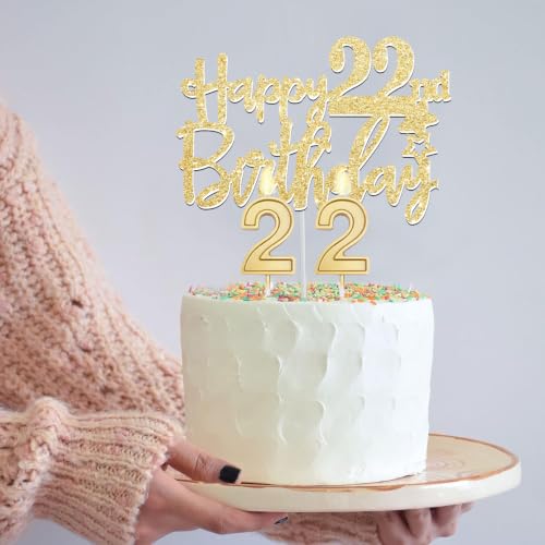 YeohJoy Gold 22nd Birthday Decorations for Her - style: 22nd