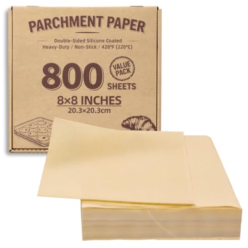 800 Sheets Value Pack 8x8 Parchment Paper Squares - color: Brown, size: 8×8 - 800 Sheets
