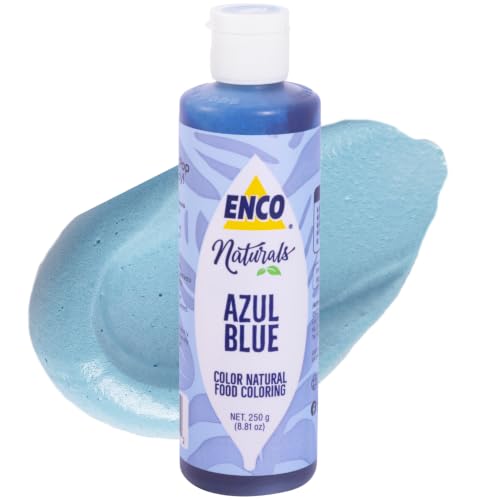 ENCO Natural Food Coloring Gel Blue (8.8 oz) – No Artificial Dyes, Vibrant Colors for Icing, Buttercream & Fondant – Kosher & Vegan Colors – Baking & Cake Decorating - color: Blue