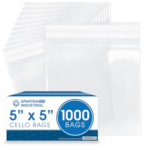 5" X 5" Self-Sealing Cellophane Bags (1000 Count) Clear Cookie Bags - size: 5" X 5"