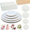 230PCS Cake Tier Stacking Kit, 12, 10, 8, 6-Inch Cakes Cardboard Rounds with Parchment & Wooden/Plastic Cake Dowels, for Wedding, Birthday Party Cakes and Dessert Displays