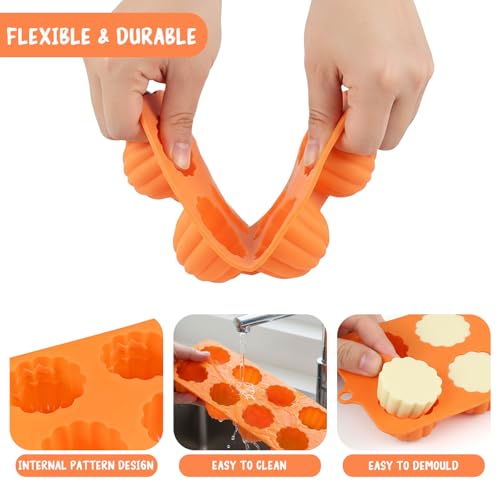 Halloween Pumpkin Silicone Mold for Chocolate,8 Cavities Chocolate Molds,Funny 3D Halloween Chocolate Candy Molds for Soap Pudding Jelly Cakes Making - color: Style3