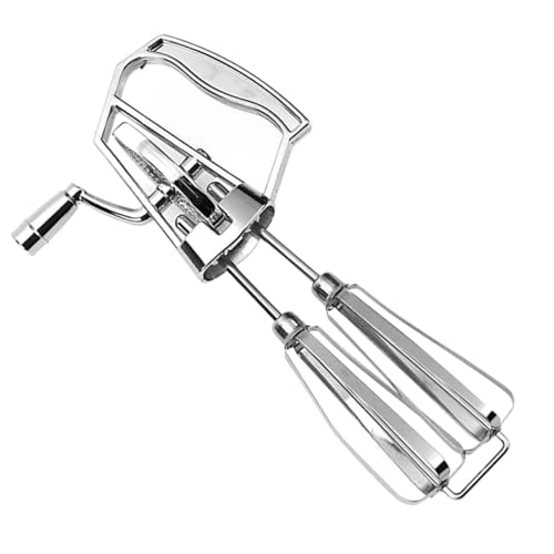 Practical Stainless Steel Hand Crank Eggs Beater with Double Mixing Heads Suitable for Kitchen Cooking and Mixing Use Baking Mixer Tool