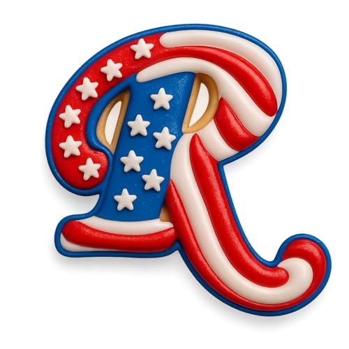 Mighty Gadget Fancy Cursive Letter A to Z Cookie Cutter - 4" Tall Alphabet Baking Mold (Random Color) (R) - color: R