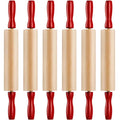 7.5 Inch Mini Wooden Rolling Pins (6-Pack) Kids Play Dough Rolling Pin Set