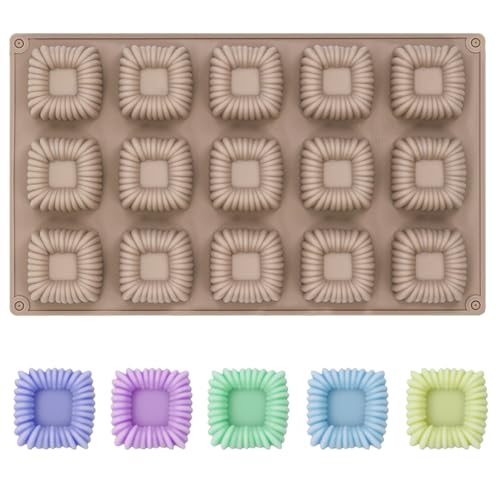 Cube Cake Silicone Mold - 1.6" x 1.6" x 0.8" 15-Cavity 3D Square Mini Mousse Cake Baking Mold, French Dessert Molds for Chocolate, Jello, Brownie Bites, Ice Cream Cube - color: Mini Mousse Mold
