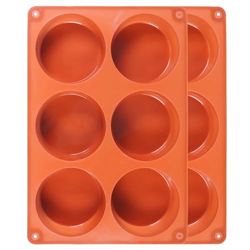 Joyeee Silicone Muffin Pans for Baking, 2 Pcs Large Muffin Pan Silicone Cups Bakeware for Baking Silicone Cupcake, 6 Cup Regular Size Silicone Molds Nonstick, Non-Stick, Just PoP Out! - size: Regular size muffin molds - 2 pack