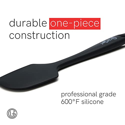 UpGood Silicone Spatula Set 600°F - High Heat Resistant Nonstick, Small and Large Kitchen Spatulas - Flexible BPA Free Professional Grade Cookware - Utensils for Cooking, Baking, Mixing(4 Pcs, Black) - color: Black