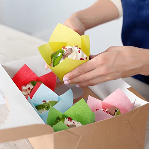 600 Pcs Tulip Cupcake Liners, Solid, Colorful - color: Colorful