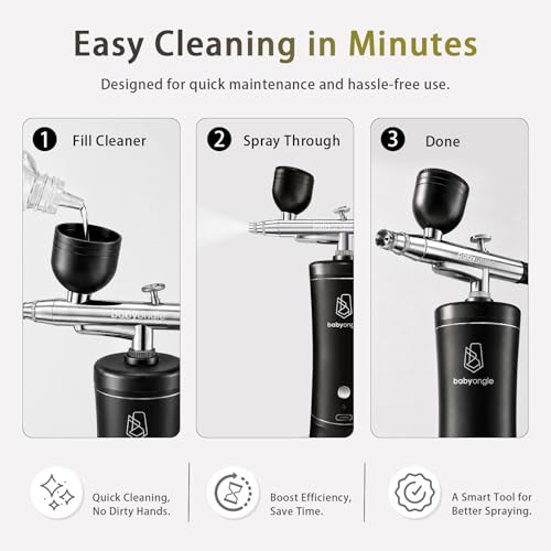Cordless Airbrush Kit with Cleaning & Thinner, 3-Speed USB