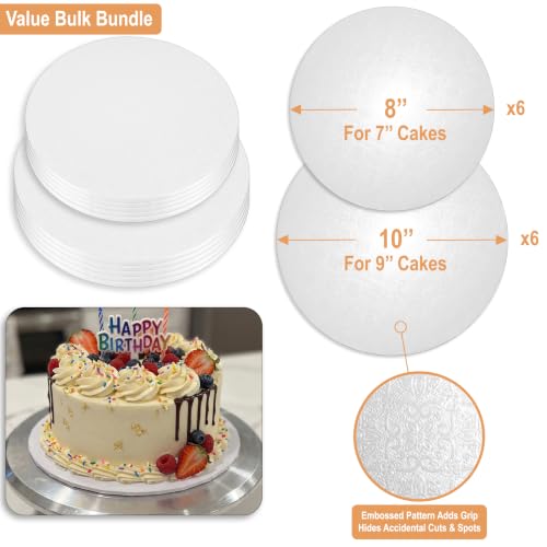 1/4" Cake Drum 8 + 10 Inch (6 Pack Per Size) Value Bundle - size: 8" + 10" (12 Pack)